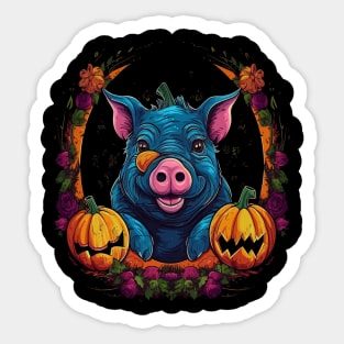Pot-Bellied Pig Halloween Sticker